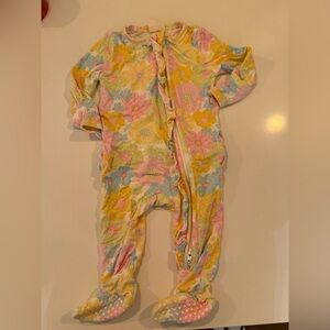 Colorful Floral Kids Footie Pajamas
